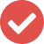 Red checkmark icon on black background