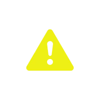 Yellow caution triangle with exclamation mark