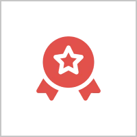 Badge with star on black background